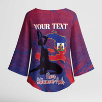 Personalized Afro-Haiti Football Kimono Sleeve Blouse 2026 Nou Retounen Anko - Wonder Print Shop