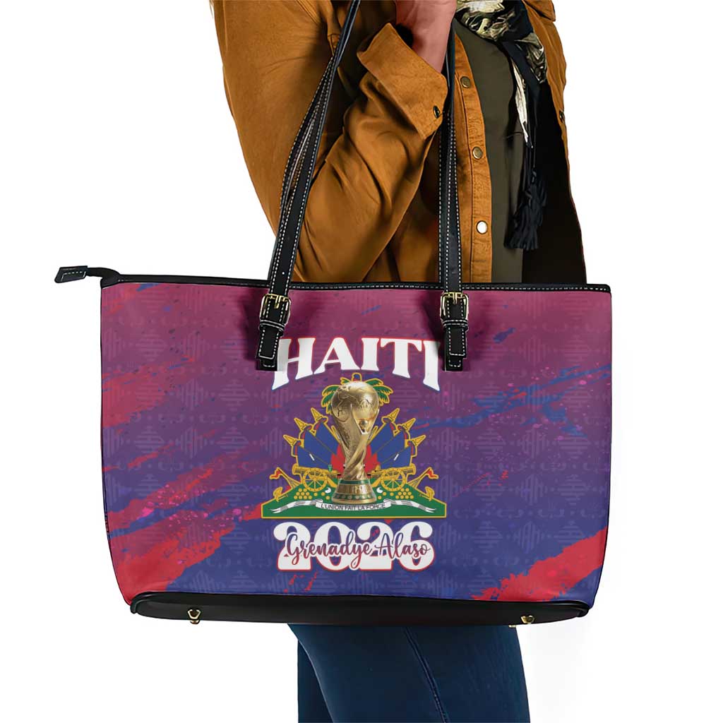 Afro-Haiti Football Leather Tote Bag 2026 Nou Retounen Anko - Wonder Print Shop