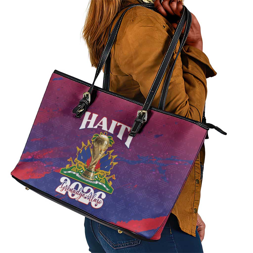 Afro-Haiti Football Leather Tote Bag 2026 Nou Retounen Anko - Wonder Print Shop
