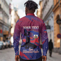 Personalized Afro-Haiti Football Long Sleeve Button Shirt 2026 Nou Retounen Anko - Wonder Print Shop