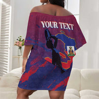 Personalized Afro-Haiti Football Off Shoulder Short Dress 2026 Nou Retounen Anko - Wonder Print Shop