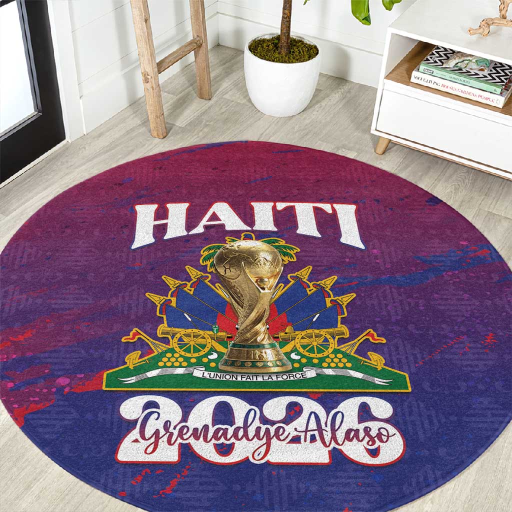 Afro-Haiti Football Round Carpet 2026 Nou Retounen Anko - Wonder Print Shop