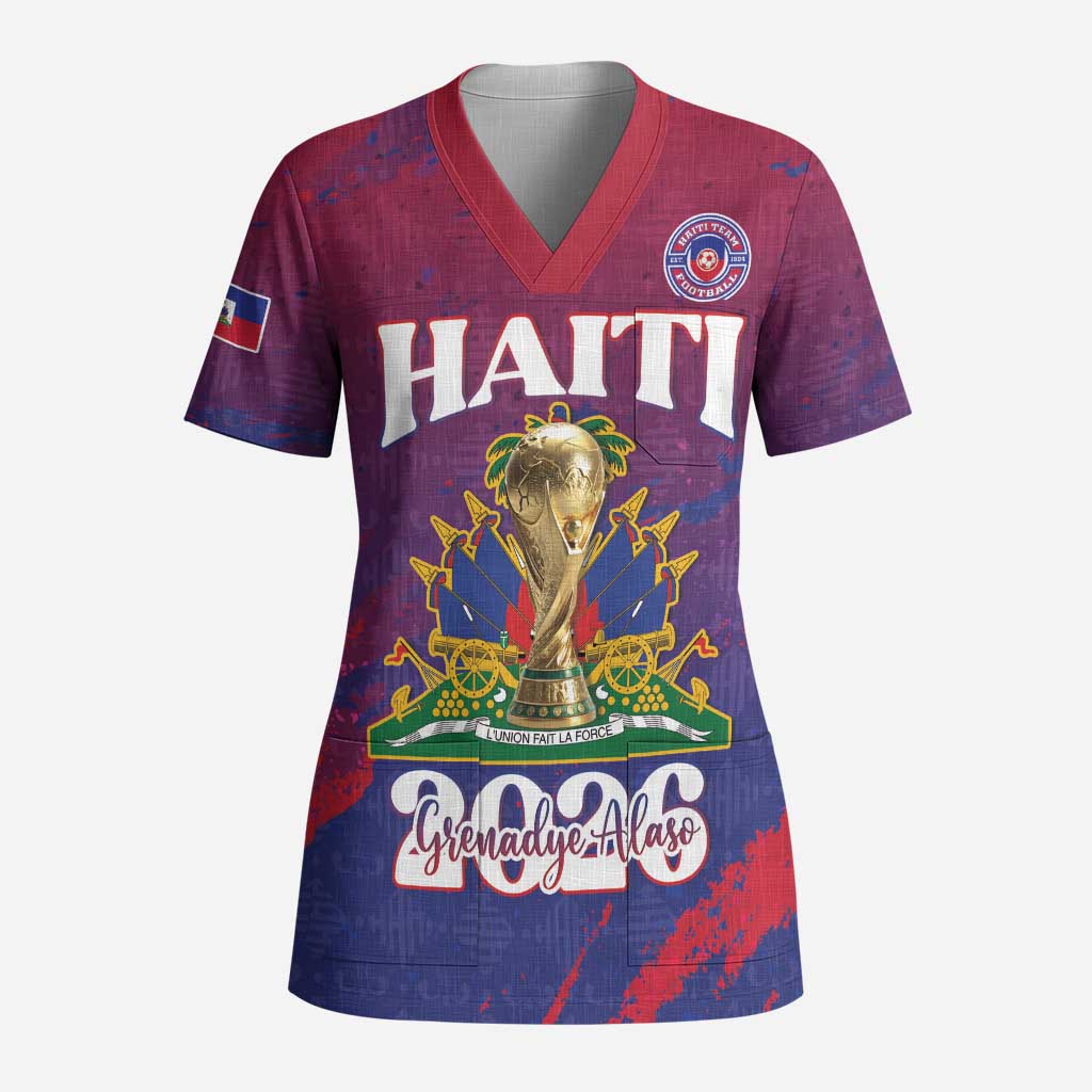 Personalized Afro-Haiti Football Scrub Top 2026 Nou Retounen Anko - Wonder Print Shop