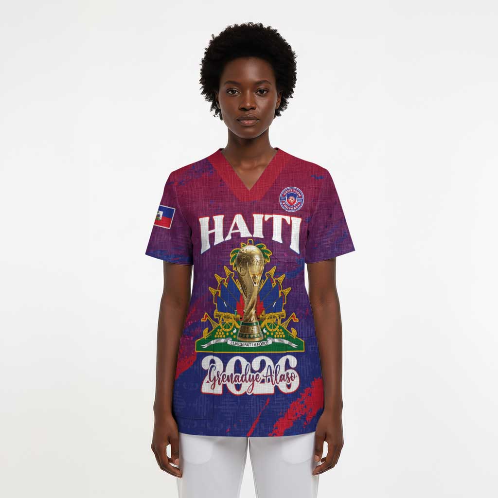Personalized Afro-Haiti Football Scrub Top 2026 Nou Retounen Anko - Wonder Print Shop