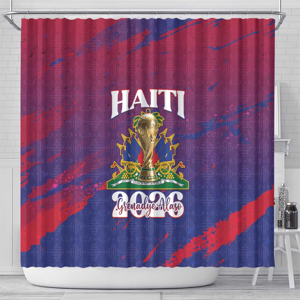 Afro-Haiti Football Shower Curtain 2026 Nou Retounen Anko - Wonder Print Shop