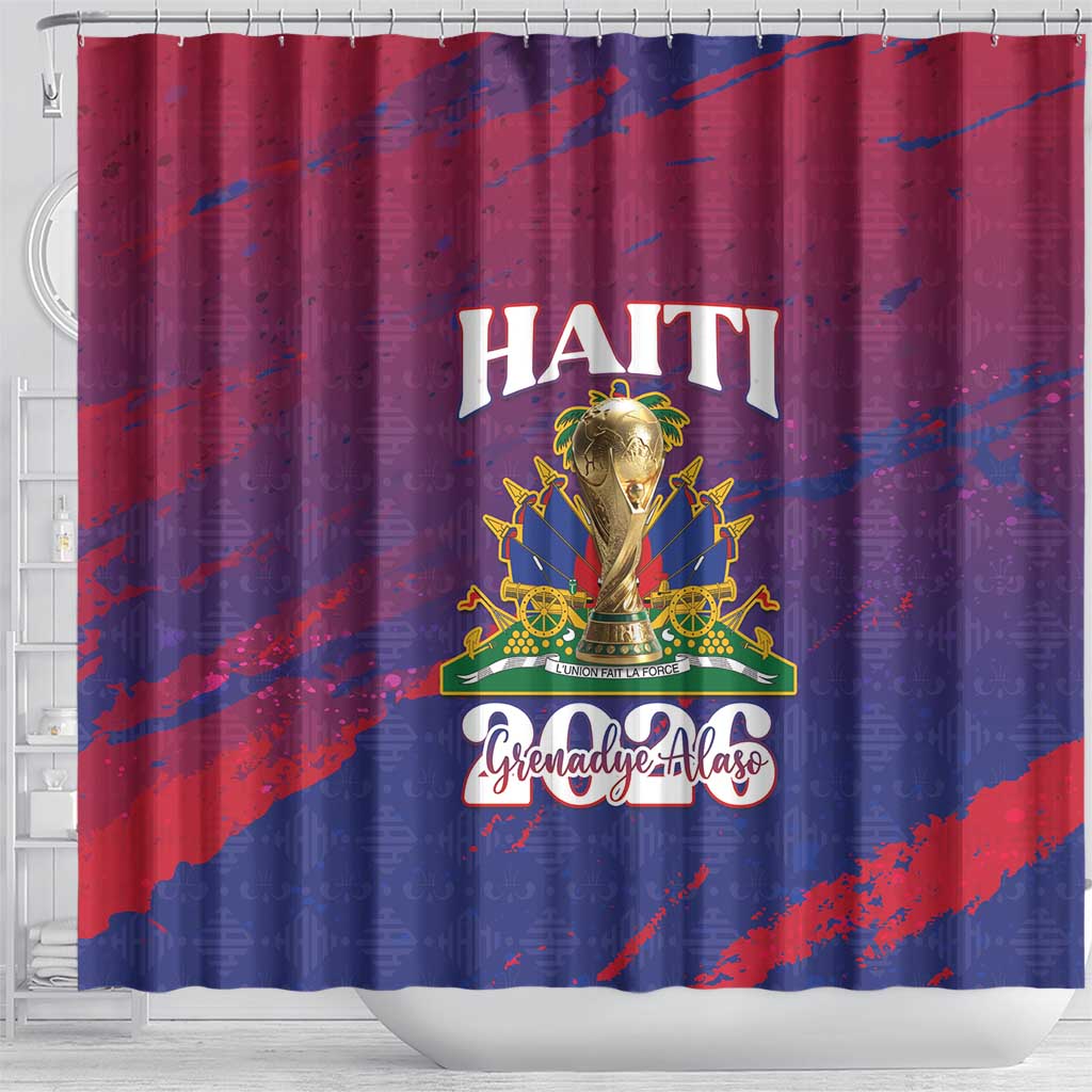 Afro-Haiti Football Shower Curtain 2026 Nou Retounen Anko - Wonder Print Shop