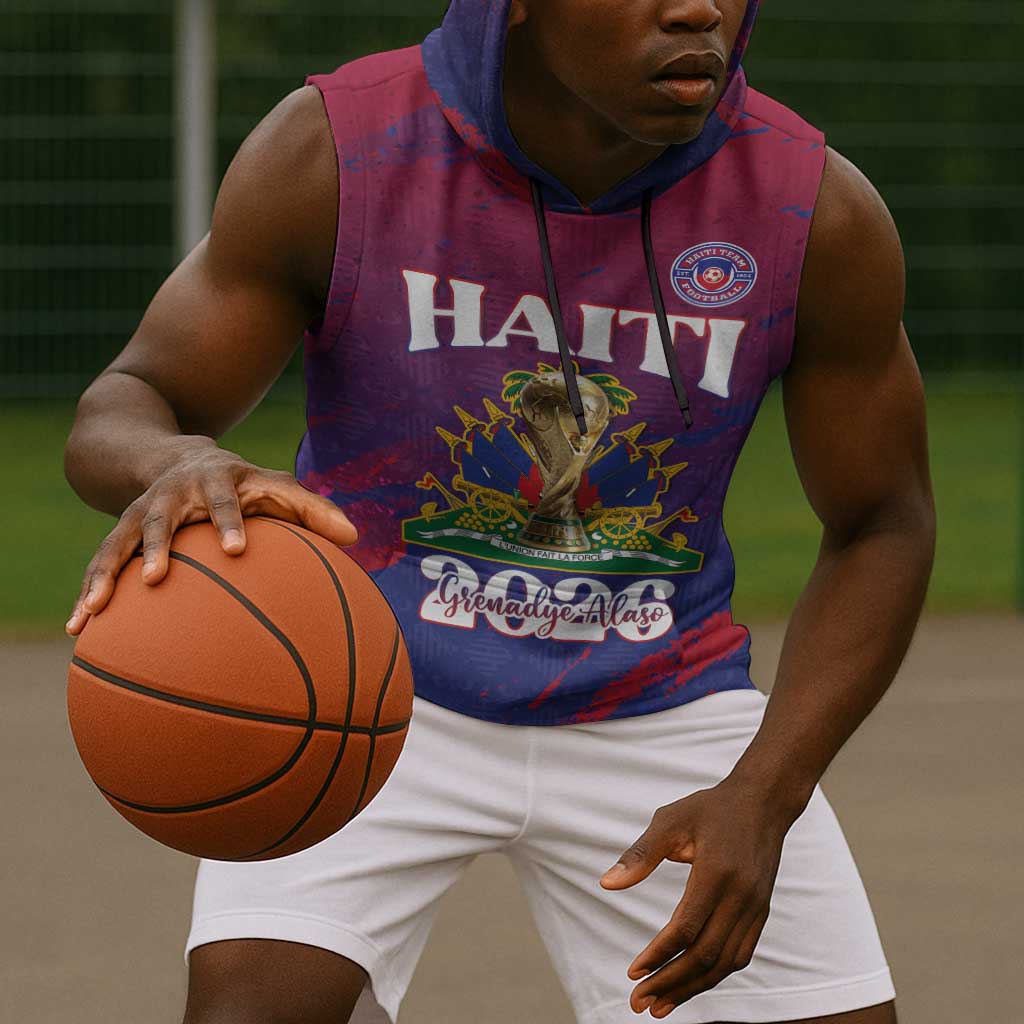 Personalized Afro-Haiti Football Sleeveless Hoodie 2026 Nou Retounen Anko - Wonder Print Shop