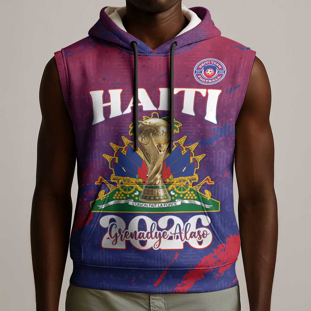 Personalized Afro-Haiti Football Sleeveless Hoodie 2026 Nou Retounen Anko - Wonder Print Shop