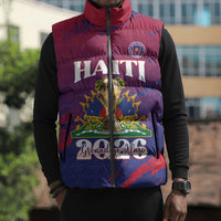 Personalized Afro-Haiti Football Sleeveless Puffer Jacket 2026 Nou Retounen Anko - Wonder Print Shop