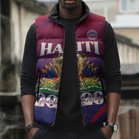Personalized Afro-Haiti Football Sleeveless Puffer Jacket 2026 Nou Retounen Anko - Wonder Print Shop