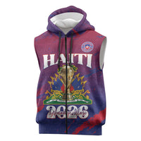 Personalized Afro-Haiti Football Sleeveless Zip Hoodie 2026 Nou Retounen Anko - Wonder Print Shop