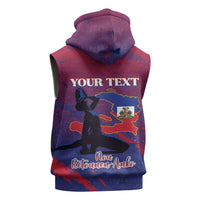Personalized Afro-Haiti Football Sleeveless Zip Hoodie 2026 Nou Retounen Anko - Wonder Print Shop