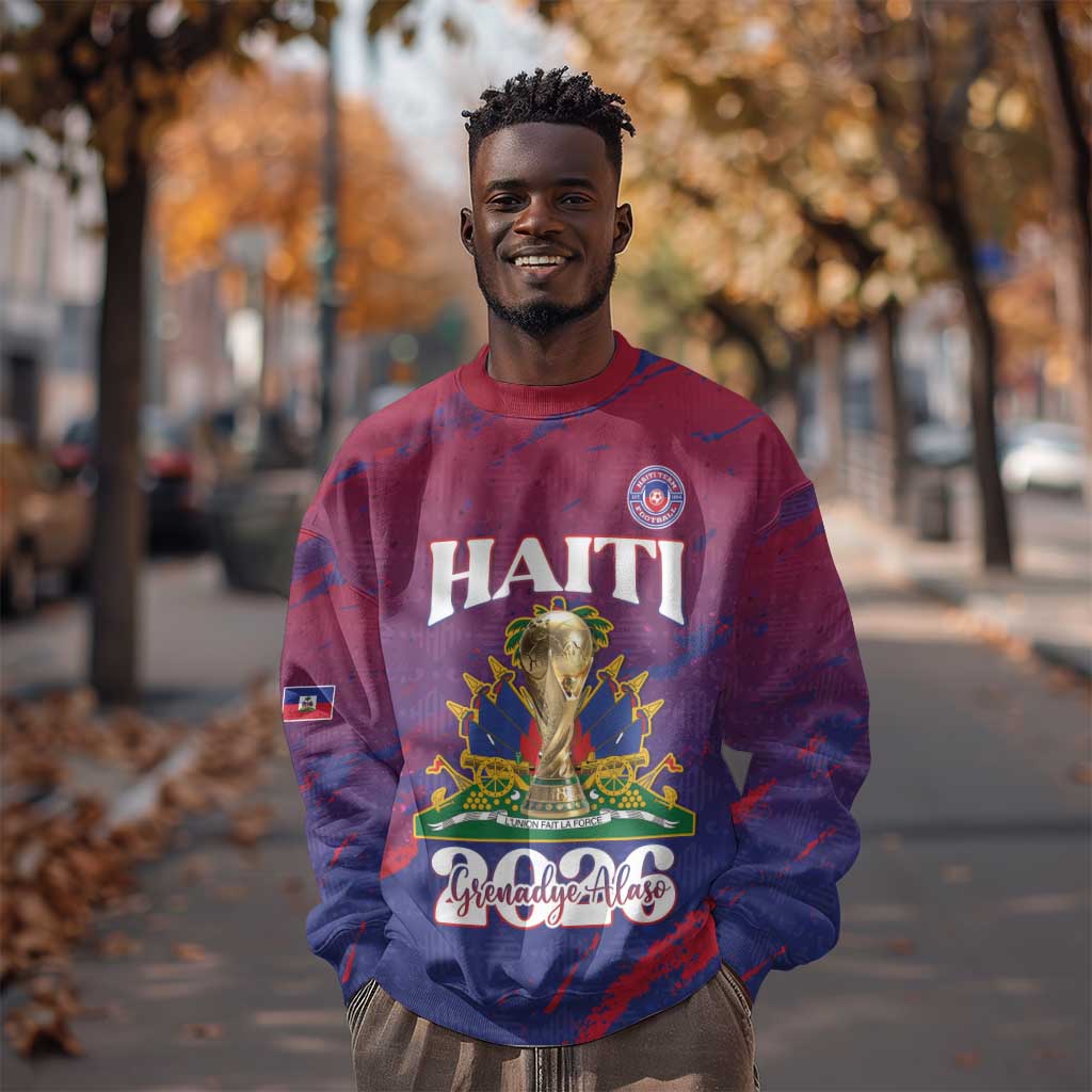 Personalized Afro-Haiti Football Sweatshirt 2026 Nou Retounen Anko - Wonder Print Shop