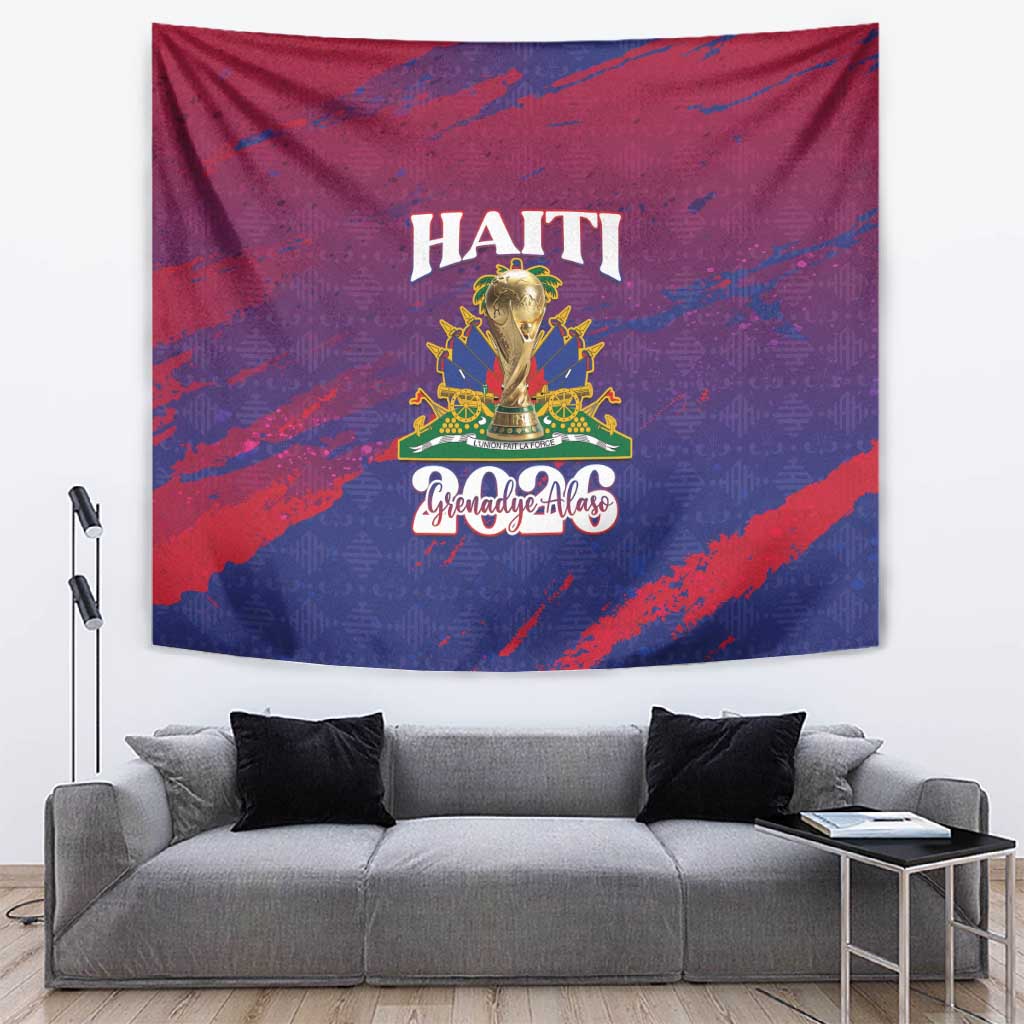 Afro-Haiti Football Tapestry 2026 Nou Retounen Anko - Wonder Print Shop