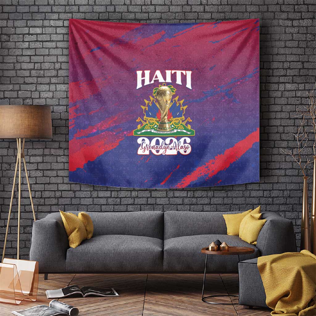 Afro-Haiti Football Tapestry 2026 Nou Retounen Anko - Wonder Print Shop