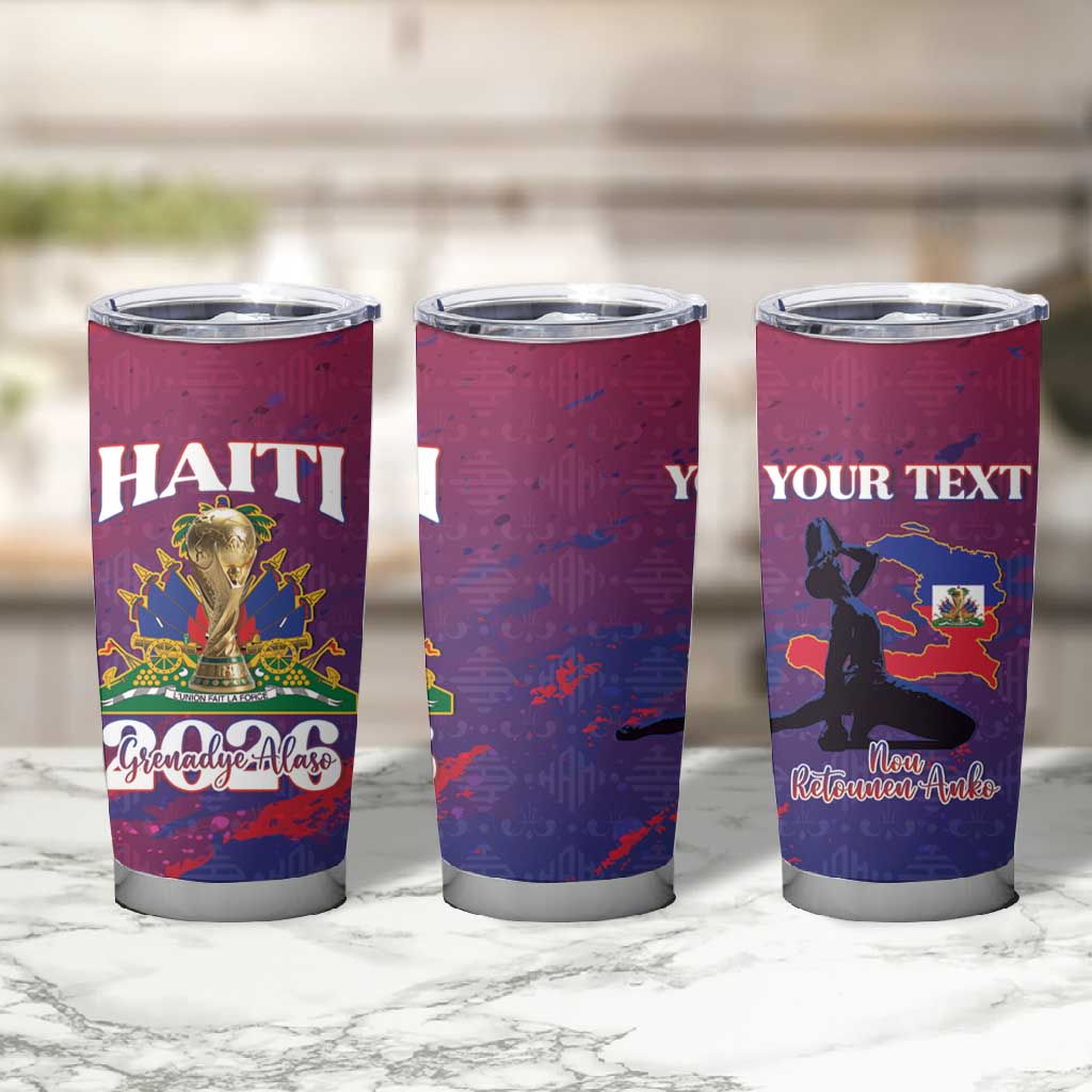 Personalized Afro-Haiti Football Tumbler Cup 2026 Nou Retounen Anko - Wonder Print Shop