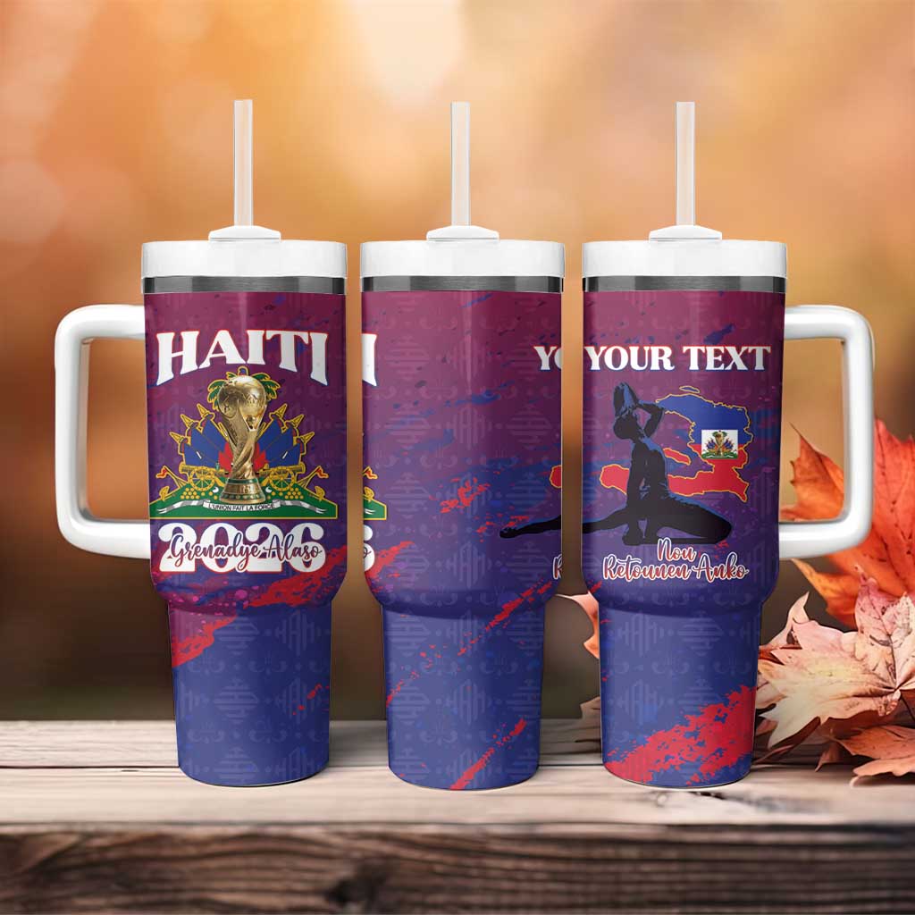 Personalized Afro-Haiti Football Tumbler With Handle 2026 Nou Retounen Anko - Wonder Print Shop