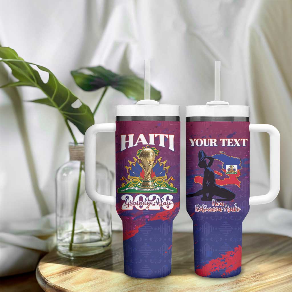 Personalized Afro-Haiti Football Tumbler With Handle 2026 Nou Retounen Anko - Wonder Print Shop