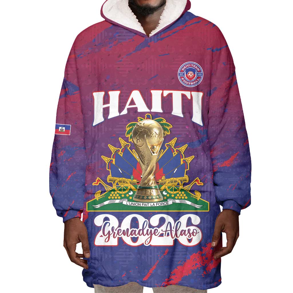Personalized Afro-Haiti Football Wearable Blanket Hoodie 2026 Nou Retounen Anko - Wonder Print Shop