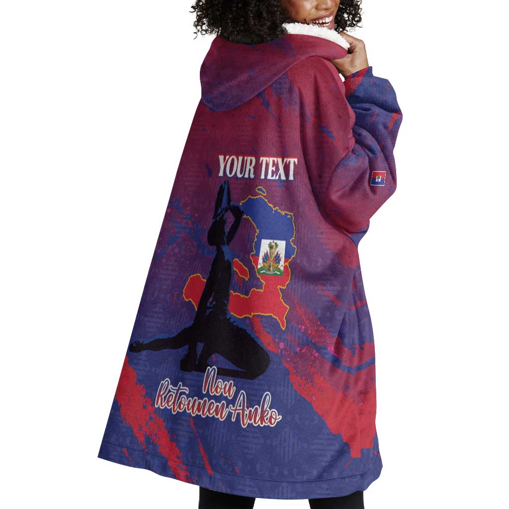 Personalized Afro-Haiti Football Wearable Blanket Hoodie 2026 Nou Retounen Anko - Wonder Print Shop