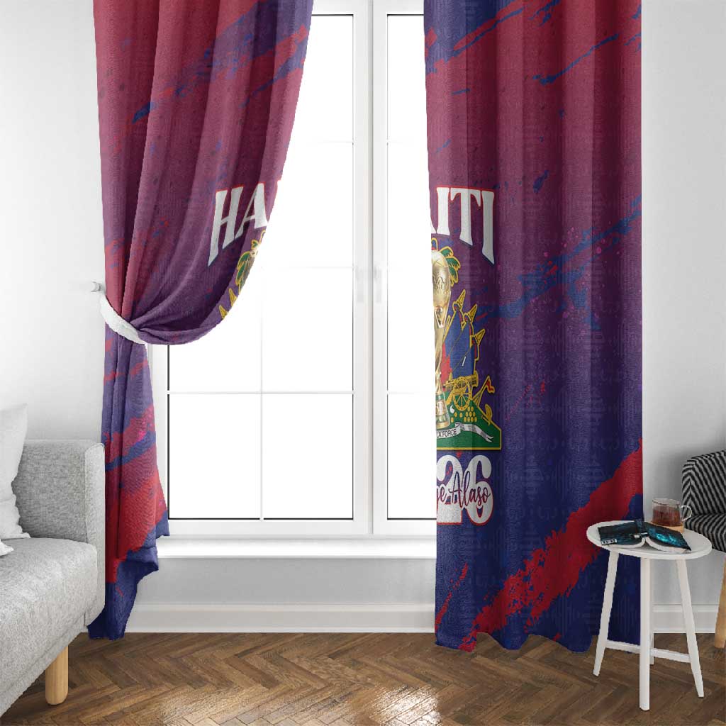 Afro-Haiti Football Window Curtain 2026 Nou Retounen Anko - Wonder Print Shop