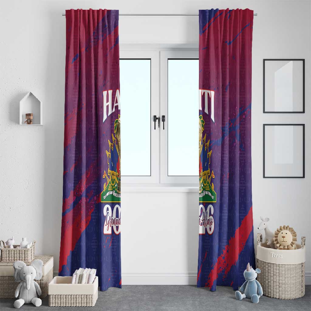 Afro-Haiti Football Window Curtain 2026 Nou Retounen Anko - Wonder Print Shop
