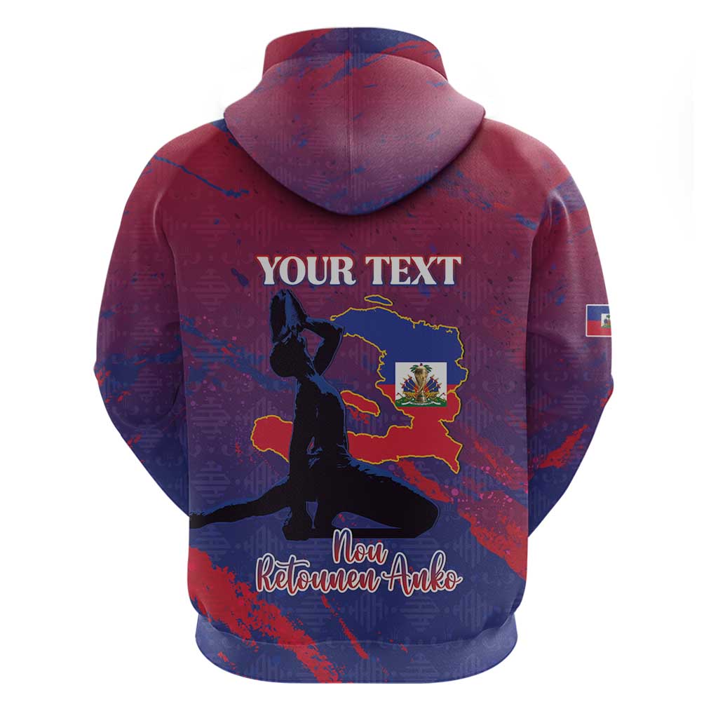 Personalized Afro-Haiti Football Zip Hoodie 2026 Nou Retounen Anko - Wonder Print Shop