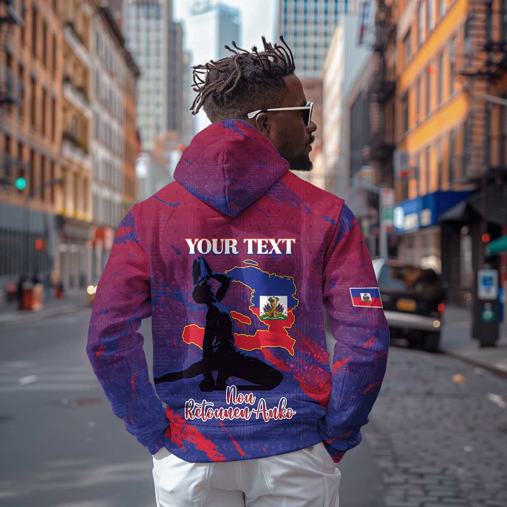Personalized Afro-Haiti Football Zip Hoodie 2026 Nou Retounen Anko - Wonder Print Shop