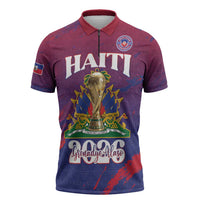 Personalized Afro-Haiti Football Zipper Polo Shirt 2026 Nou Retounen Anko - Wonder Print Shop