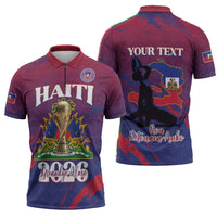 Personalized Afro-Haiti Football Zipper Polo Shirt 2026 Nou Retounen Anko - Wonder Print Shop