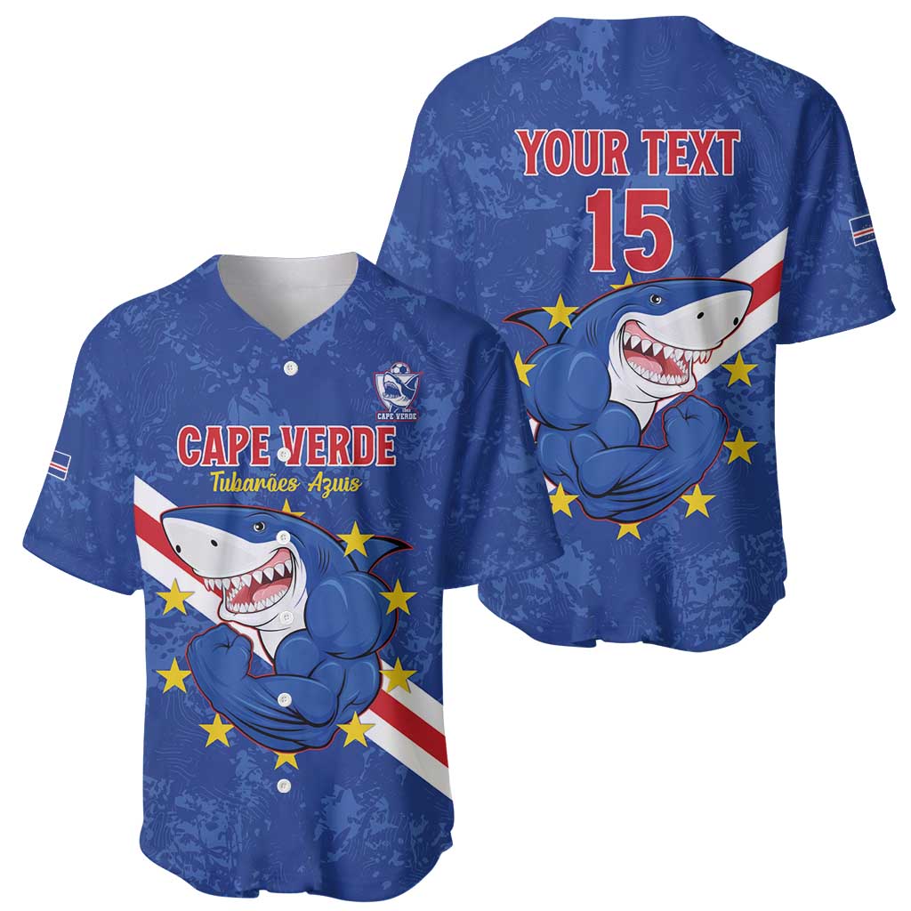 Custom Cape Verde Football Baseball Jersey Go Blue Sharks
