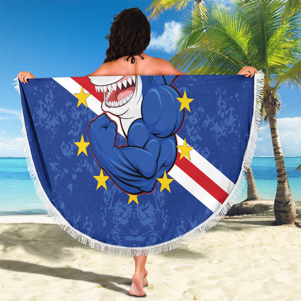Custom Cape Verde Football Beach Blanket Go Blue Sharks