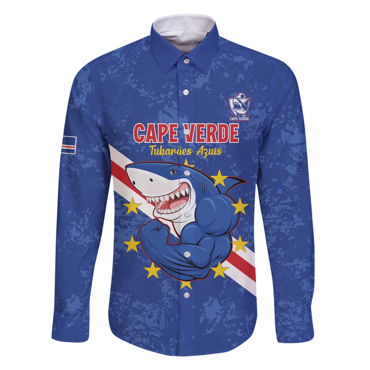 Custom Cape Verde Football Family Matching Off The Shoulder Long Sleeve Dress and Hawaiian Shirt Go Blue Sharks