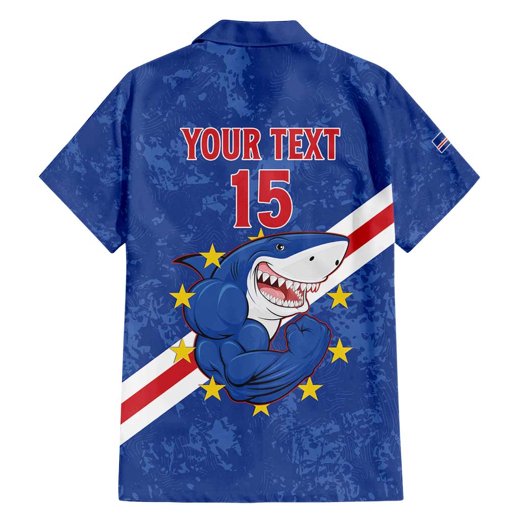 Custom Cape Verde Football Family Matching Off Shoulder Maxi Dress and Hawaiian Shirt Go Blue Sharks