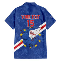 Custom Cape Verde Football Family Matching Off Shoulder Maxi Dress and Hawaiian Shirt Go Blue Sharks