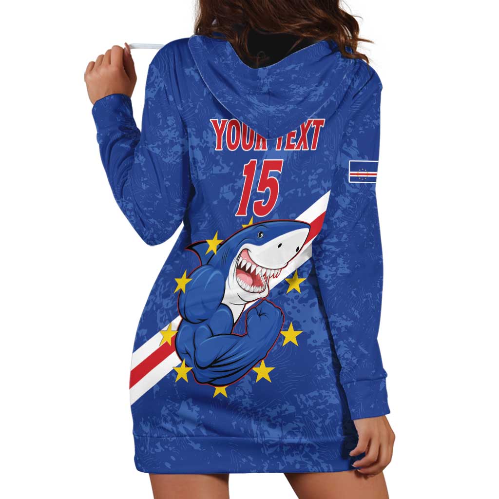 Custom Cape Verde Football Hoodie Dress Go Blue Sharks