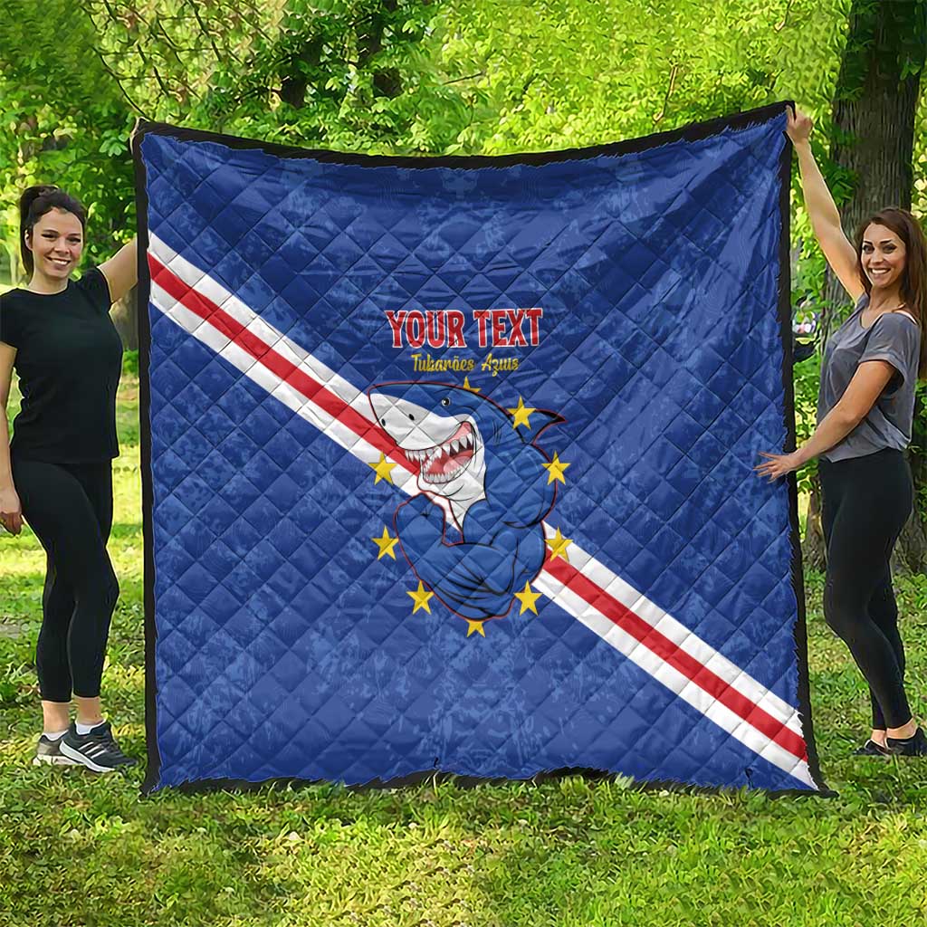 Custom Cape Verde Football Quilt Go Blue Sharks