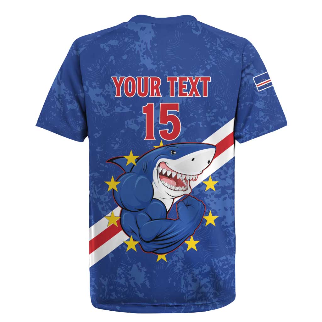 Custom Cape Verde Football Rugby Jersey Go Blue Sharks
