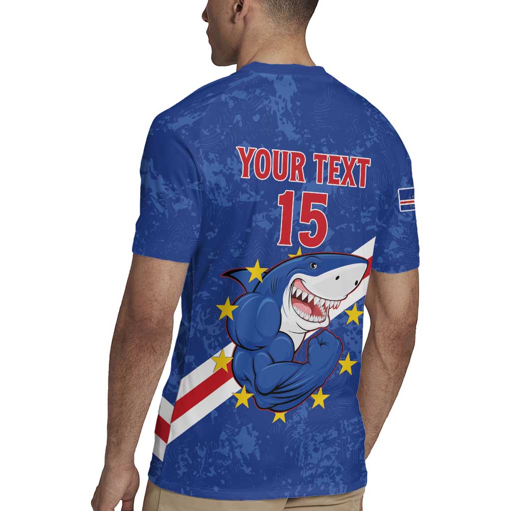 Custom Cape Verde Football Rugby Jersey Go Blue Sharks
