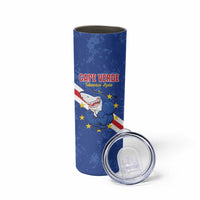 Custom Cape Verde Football Skinny Tumbler Go Blue Sharks