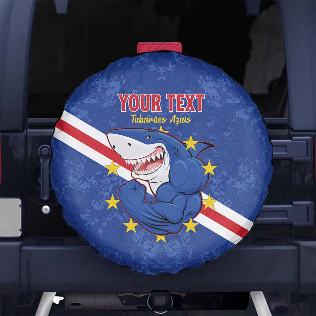 Custom Cape Verde Football Spare Tire Cover Go Blue Sharks