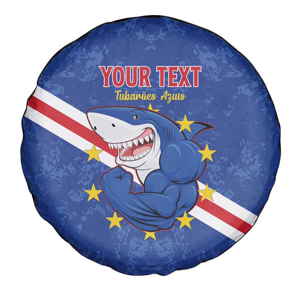 Custom Cape Verde Football Spare Tire Cover Go Blue Sharks