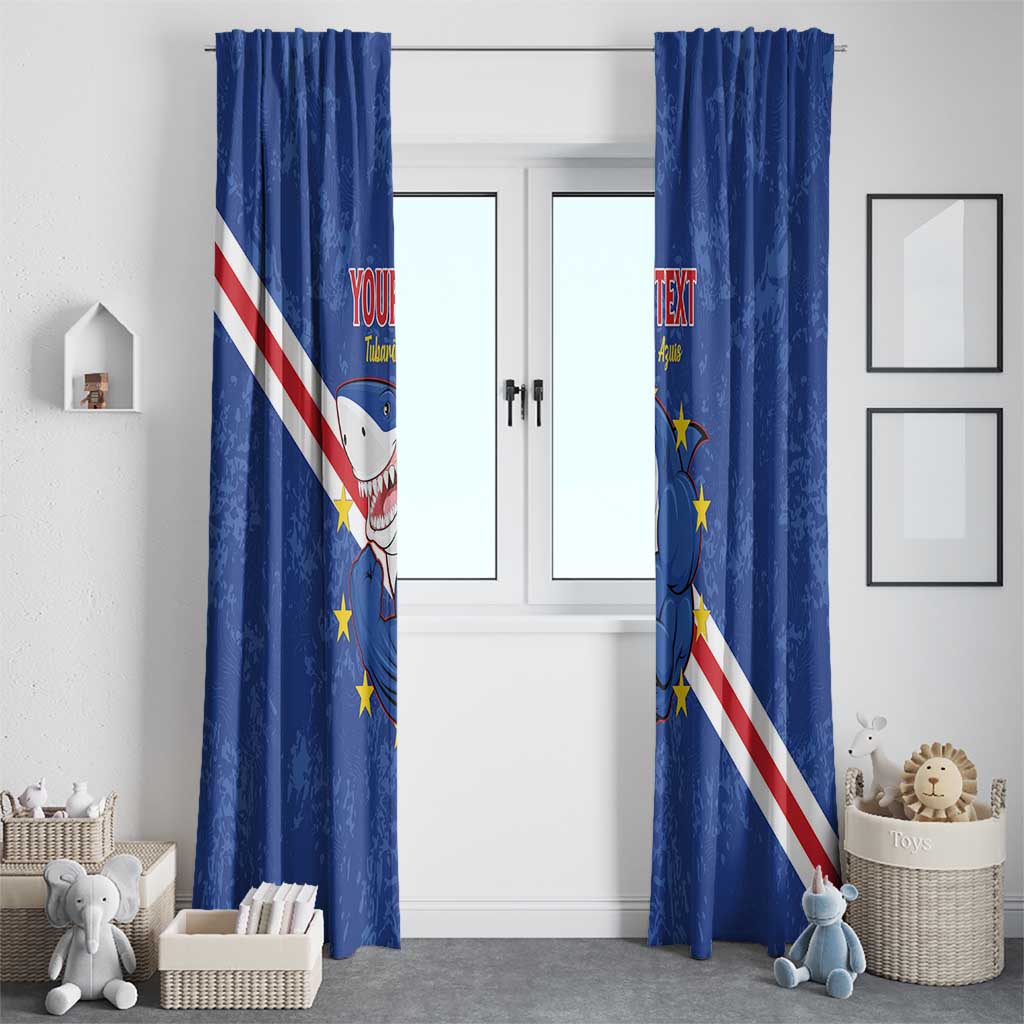 Custom Cape Verde Football Window Curtain Go Blue Sharks