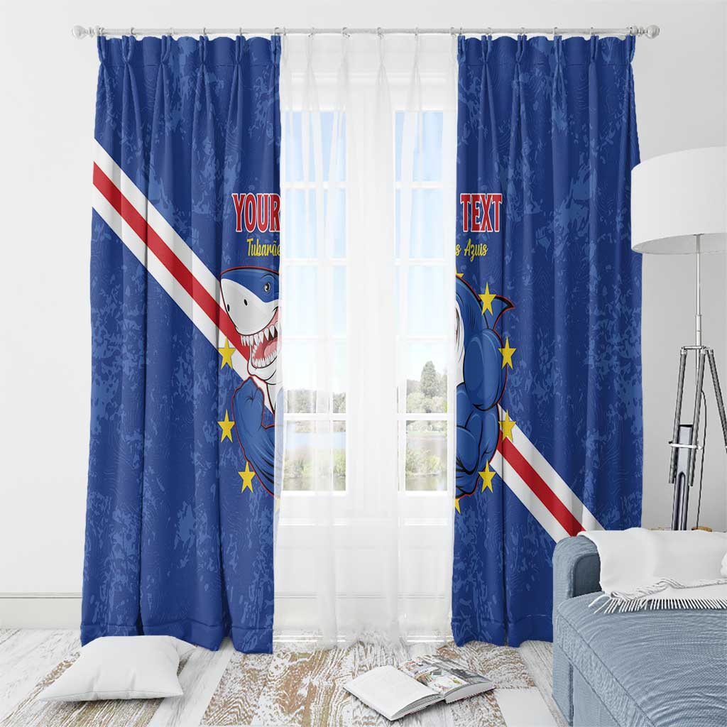 Custom Cape Verde Football Window Curtain Go Blue Sharks