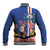 Personalised Cape Verde Baseball Jacket Grey-Headed Kingfisher Mix Gerbera Daisy