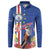 Personalised Cape Verde Button Sweatshirt Grey-Headed Kingfisher Mix Gerbera Daisy