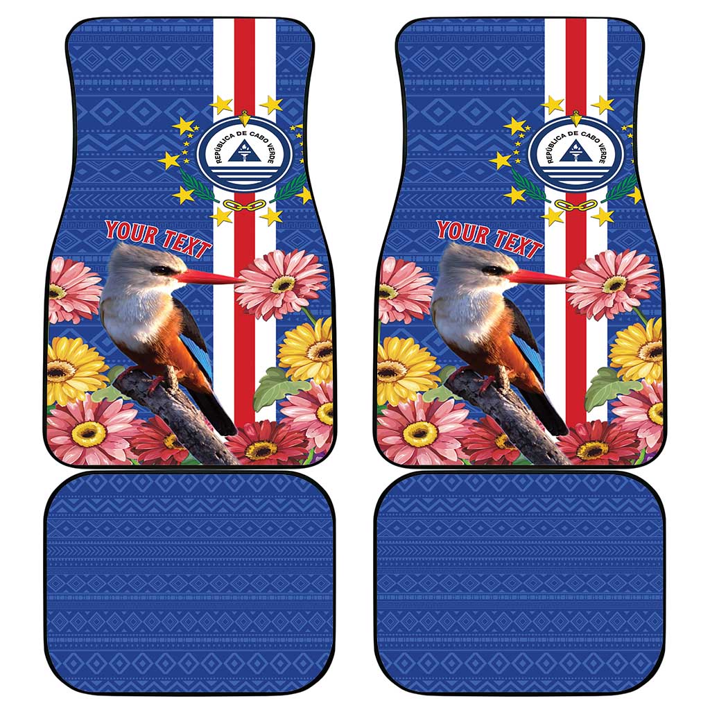 Personalised Cape Verde Car Mats Grey-Headed Kingfisher Mix Gerbera Daisy