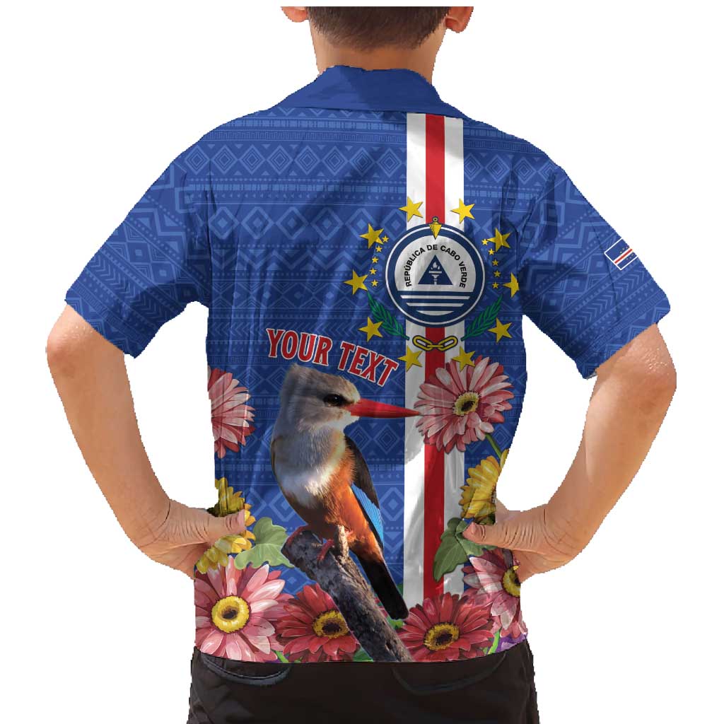 Personalised Cape Verde Family Matching Mermaid Dress and Hawaiian Shirt Grey-Headed Kingfisher Mix Gerbera Daisy