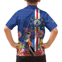 Personalised Cape Verde Family Matching Summer Maxi Dress and Hawaiian Shirt Grey-Headed Kingfisher Mix Gerbera Daisy