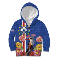 Personalised Cape Verde Kid Hoodie Grey-Headed Kingfisher Mix Gerbera Daisy
